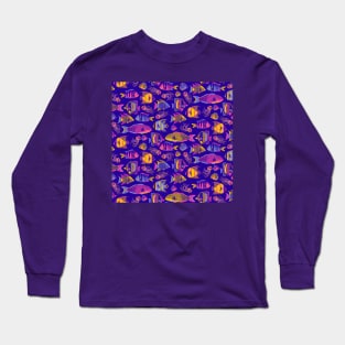 Colorful Funky Fishes Long Sleeve T-Shirt